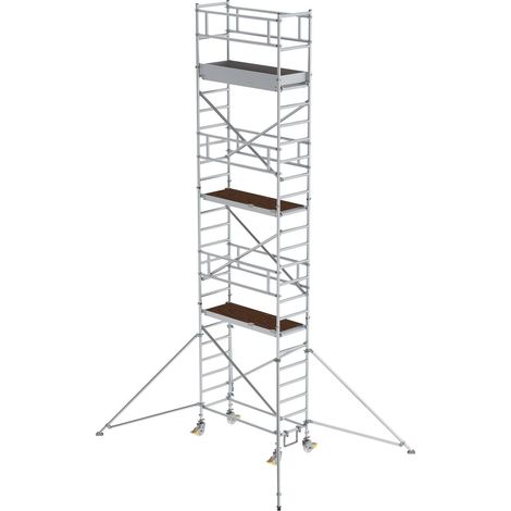 MUNK Aluminium-Rollgerüst mit Ausleger 1,80x0,75m Plattform 8,43m AH (1/2)