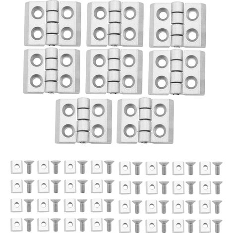 8pcs 2020 Charnière Flexible Profilé en Aluminium Charnières Profilé Porte Rabat Charnière Accessoires pour Projets de Bricolage Cadres de Porte Cadres Industriels (1/5)