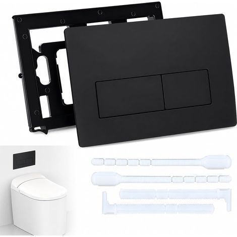 Plaque de commande WC suspendu noir mat ABS, double chasse compatible Geberit Sigma, usage domestique, résistance à l’usure et nettoyage facile, modèle GS020 (1/5)
