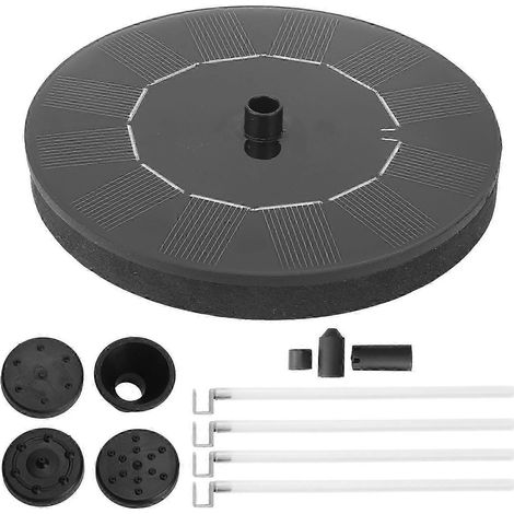 Fontaine solaire pour bain d'oiseaux, kit de pompe avec 7 buses de pulvérisation, accessoire de jardin pour bassin extérieur, ensemble complet de jets d'eau. (1/5)