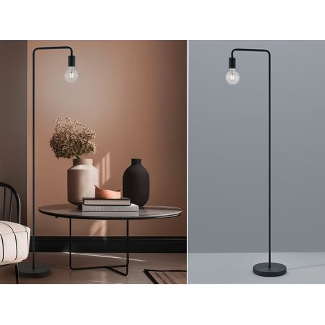 Minimalistische Retro Stehleuchte DIALLO, schwarz matt (1/5)