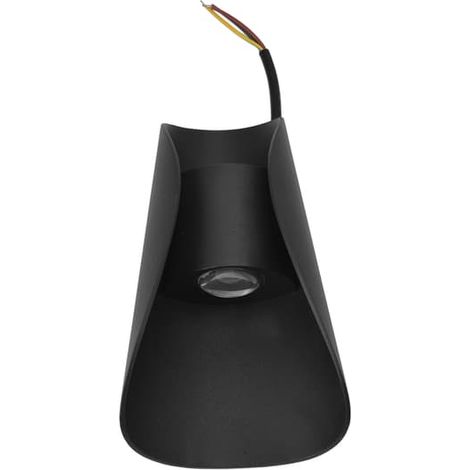 Applique murale LED en aluminium, éclairage chaud ascendant et descendant, 6 W, AC85-265 V, noir, idéale pour cour, couloir ou entrée. (1/5)