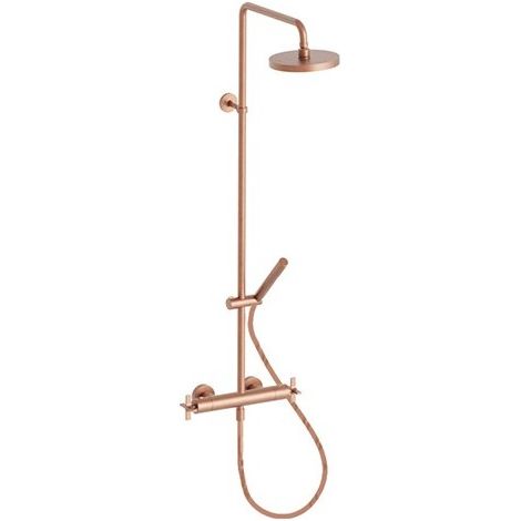 Colonne De Douche Cross Road Thermostatique Complete Or Rose Brosse Robinetterie CROSS ROAD - CRISTINA ONDYNA CR48634P