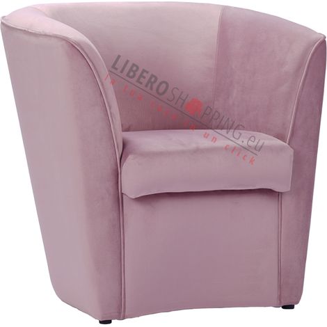 Poltrona in velluto Cipria per camera da letto ufficio (1/5)