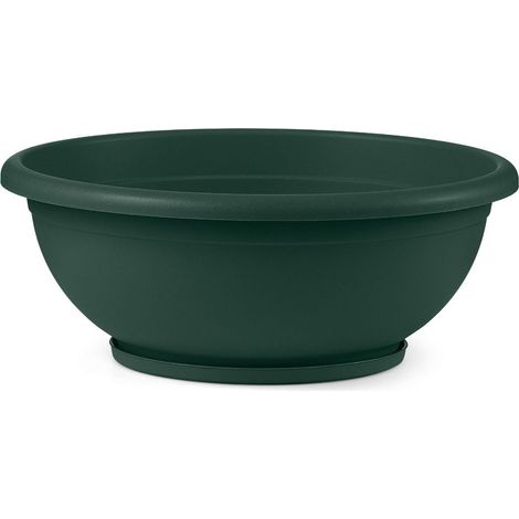 Naxos-Schale mit ineinandergreifender Untertasse  Dunkelgrün - 40 cm