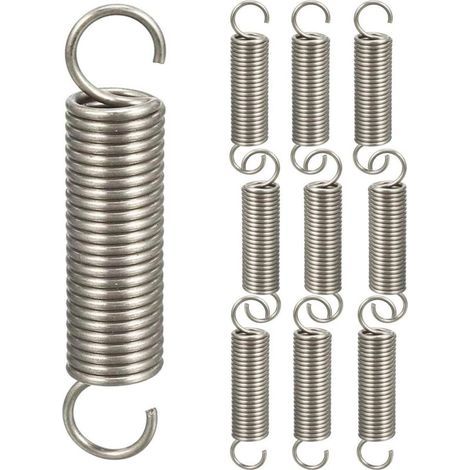 Packung mit 10 verzinkten Doppelhakenfedern – Zug- und Druckfedern – Größen 1, 2, 11, 45 mm – Für technische Baugruppen – 10 Stück (1/5)