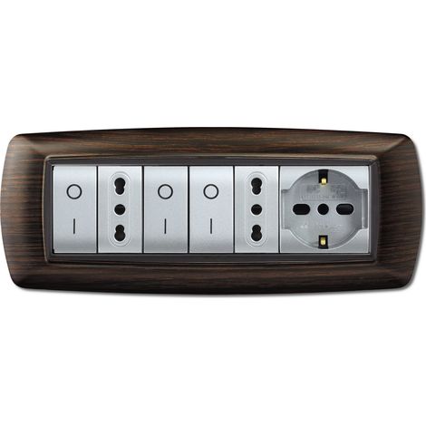 Placca placchetta per interruttore elettrico 7 Posti - Wenge ECL2987WG (1/2)