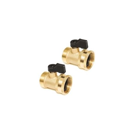 Vanne Laiton 3/4 Vanne à sphère Robinet à tournant Avec manette pour Tuyau d'arrosage,25mm (2 Pièce) - Crezuo