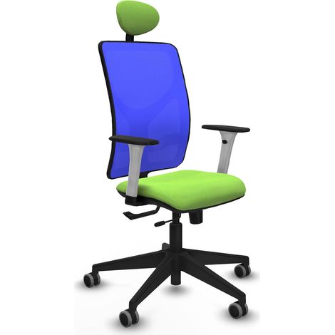 Silla de oficina piqueras y crespo Motilla azul marco blanco malla (1/2)