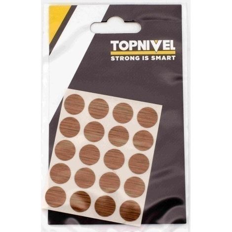 Tapon Cubretornillo Adhesivo 13Mm Roble Osc Nivel 20 Pz