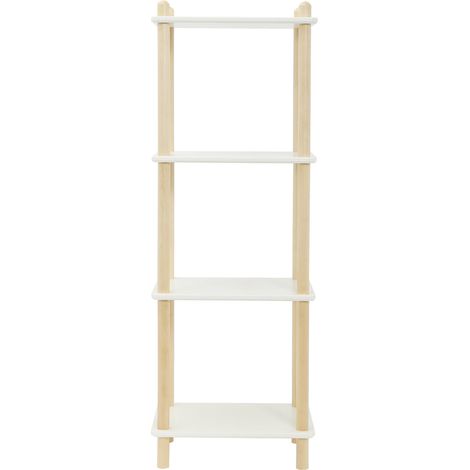 FURNITURE HMD Toy Display Stand Birch and MDF Shelf Unit Bookshelf 4 Tier,W40xD30xH114cm