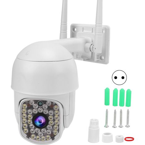 Caméra IP WiFi 2MP 1080P HD, Détection de Mouvement, Interphone Vocal, Vision Nocturne, Étanche, Système de Sécurité Domestique, Prise EU 110‑240V (1/5)
