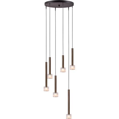 Suspension LED Fabro 6 lumières - cuivre ancien - 2992-05-10-35-6 (1/3)