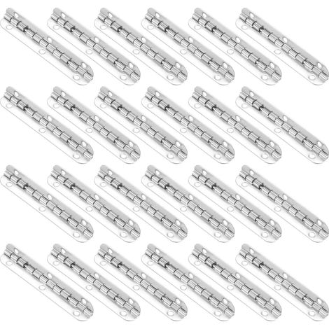 24 pcs Mini Ovale Charnières 90 Degrés Long Pliable 65x9mm Argent (1/5)