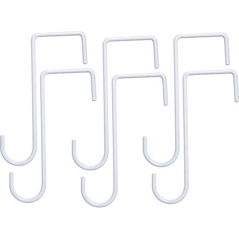 Lot de 6 crochets de clôture en fer de 20,3 cm, crochets en métal pour suspendre des plantes, des paniers, des mangeoires à oiseaux, des outils de piscine (blanc, 20,3 cm) (1/4)