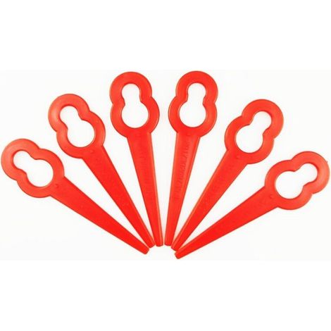 100pcs Lames en plastique rouge L76 12x7mm - Accessoires de remplacement pour coupe-bordures sans fil Einhell (1/5)