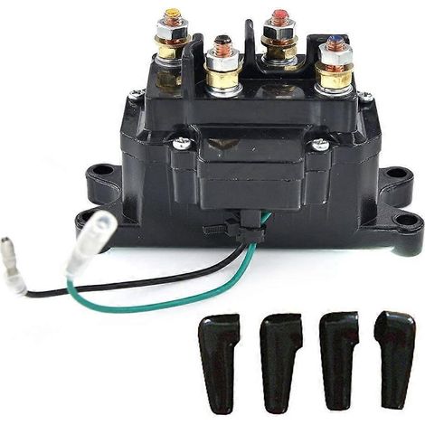 Pour camion remorque 12V 250A, contacteurs de treuil avec interrupteur pouce, relais de solénoïde de treuil robustes. (1/4)