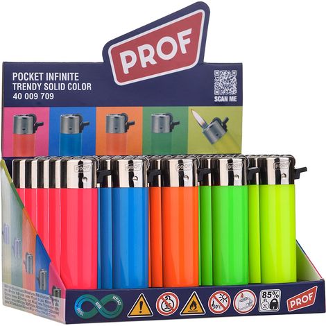 Briquet à Pierre Prof Allumage Classique, Couleurs Vives - Prof