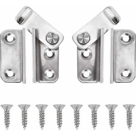 Door Latch Padlock Hasp Right and Left Stainless Steel Sliding Bolt Door Lock Anti-Theft Hook Buckle Lock Latch 2pcs (1/4)