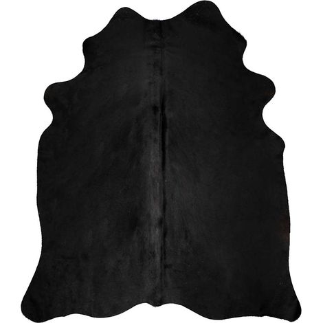 Maison Exclusive - Teppich Echtes Rindsleder Schwarz 150x170 cm (1/5)
