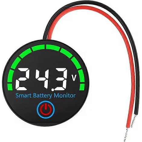 Indicateur de niveau de batterie LED, voltmètre numérique 12 V/24 V/36 V/48 V, testeur de charge de tension pour batterie au lithium, blanc (1/5)