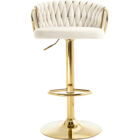 Tabouret de table à coussin moelleux, siège confortable, élégant tabouret de bar, chaise de cuisine, chaise de café (un seul tabouret de bar inclus) (1/5)