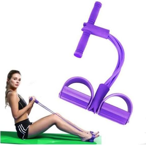 Bande de résistance - Rameur élastique - 4 tubes épaissis - 120 cm - Fitness (1/4)