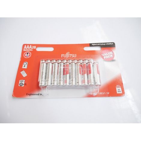 Blister de 20 piles alcaline LR03 AAA 1.5V (Date 07-2025) FUJITSU