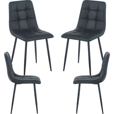 Packs Sillas Comedor - Pack 4 Sillas Stuhl Polipiel - Negro (1/5)