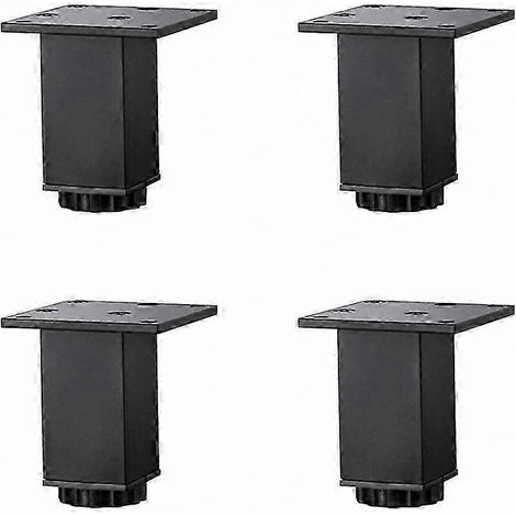 Pieds de meubles réglables, en alliage d'aluminium noir mat, 5-40 cm, 4 pièces par paquet, vis incluses, conviennent aux canapés, tables basses, lavabos, meubles de salle de bain, etc. (1/5)