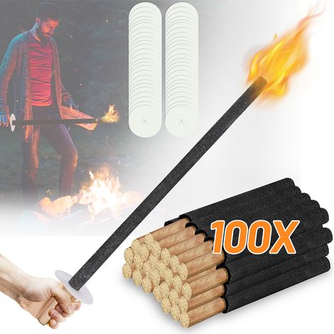 Randaco 100x Gartenfackeln Fackeln Wachsfackeln Party Eheringe für Verliebte Brennzeit 90 Min