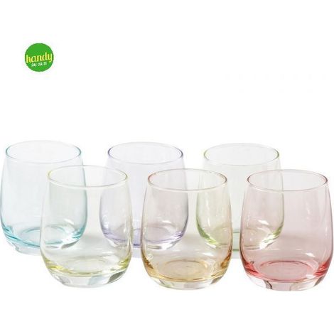 Set 6 bicchieri Retrò Casa Collection 360 cc colori assortiti