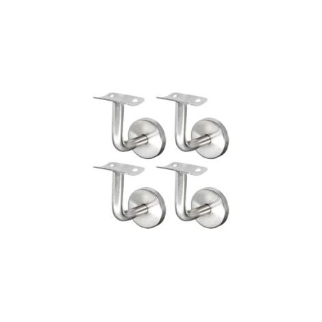 Support de rampe d'escalier en acier inoxydable 304, fixation murale, garde-corps en bois, argent (4 pièces) (1/4)