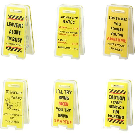 6pcs Ensembles de Panneaux de Bureau Drôles, Mini Panneaux Acryliques Humour pour Décoration Bureau et Cadeaux Collègues (1/5)