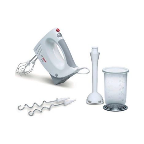 BOSCH Batteur 450W Blanc/Gris 5 vitesse + Pulse Pétrin inclus Fouet électrique Blanc en neige (1/4)