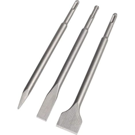 Burins SDS, Set 3 (22-25CM Ciseau, Ciseau étroit, Pointerolle) pour Perceuses légères et Marteaux à percussion Travail standard dans le Béton/Bloc de construction (1/5)