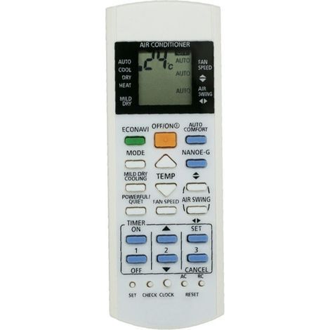 Kompatibel mit der Fernbedienung der Panasonic Klimaanlagenmodelle A75C3300, 3208, 3706, 3708, 3883 und 3935 (1/4)