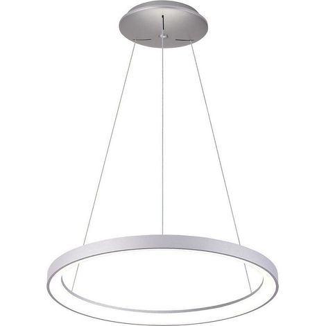 TrAdE Shop Traesio - Lampadario Pendente Led 30w Cct Lampada Sospensione Circolare 38m Luce Cucina Bar - Argento (1/2)