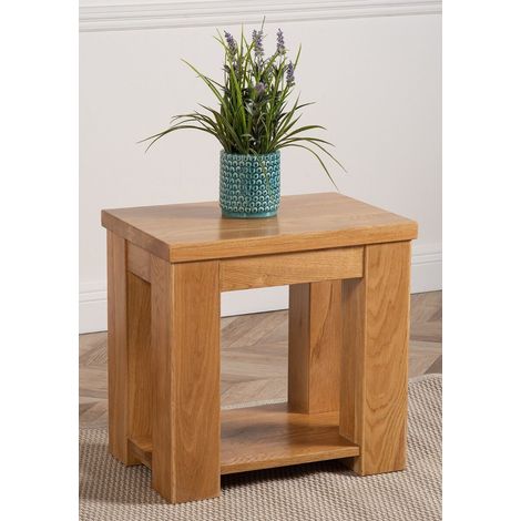 Dakota Solid Oak Lamp Table for Living Room (1/4)