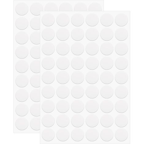 2 Feuilles Autocollants de Couverture de Trous de Vis 21mm Blanc (1/5)