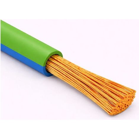 Câble Fil Unipolaire H05V-K sec. 0,35 mmq Vert/Bleu