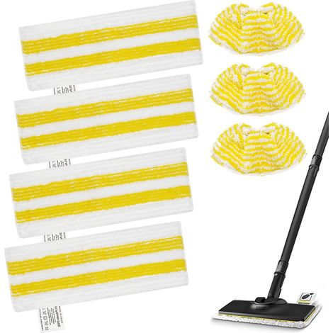 7 Recharge pour Kärcher SC2, SC3, SC4, SC5 Microfibre Lingette-4 Lingettes + 3 Couverture (1/5)