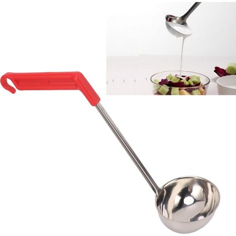 Louche à soupe en acier inoxydable 304 avec manche incurvé, 180 ml (1/5)