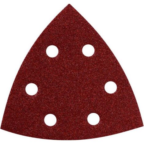 25 feuilles abrasives auto-agrippantes (10xP 60, 10xP 80, 5xP 120), série « professional », pour bois et métal, pour ponceuse à patin triangulaire metabo 25 pièces (1/2)