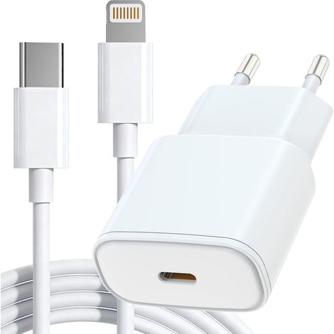 Chargeur Rapide iPhone,25W Chargeur Rapide avec Câble C vers Lightning 1,8M (1/5)