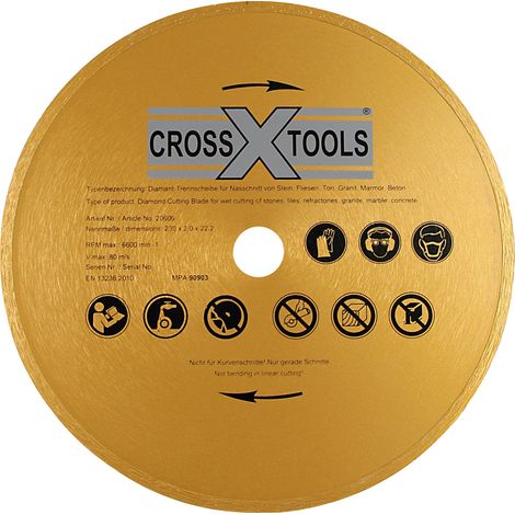 Cross Tools Diamanttrennscheibe 230 x 25,4 mm Trennscheibe