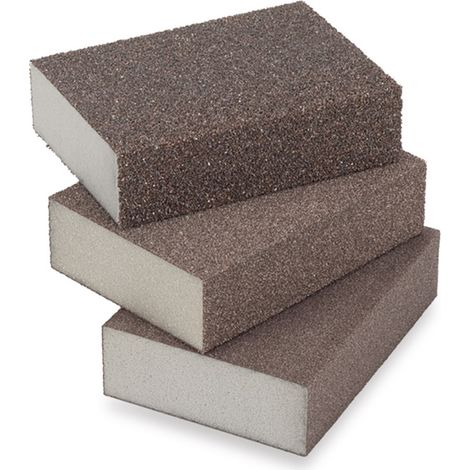 Spugna abrasiva 95x68x24mm per levigatura carta vetro legno - 2pz, scegli se grana grossa (1/2)