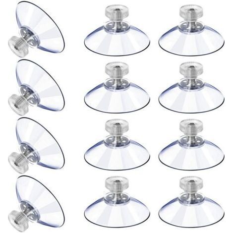 12 Large Suction Cups Plastic Suction Cups Transparent Anti-Collision Suction Cup Rubber Screw Nut Metal Suction Cup Strong Transparent PVC Replacement with Screw Nut (40M5-10) (1/4)