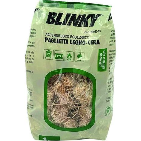 Encendedor ecológico blinky, estopa de madera y cera, saco de 1 kg