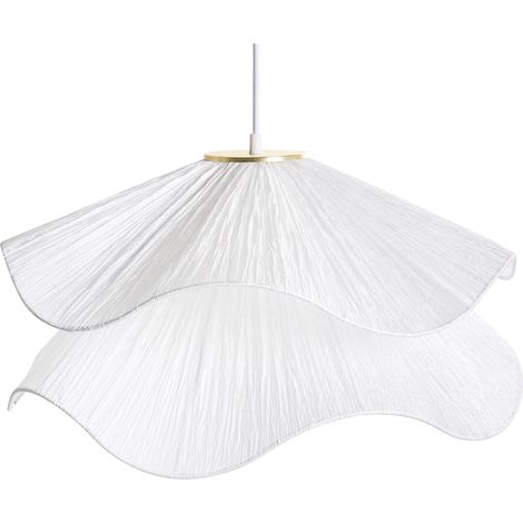 Lámpara colgante con base de hierro y pantalla de tela estilo moderno luz ambiental blanco Pungwe (1/5)